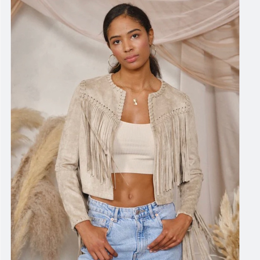 Zara Suede Fringe Jacket